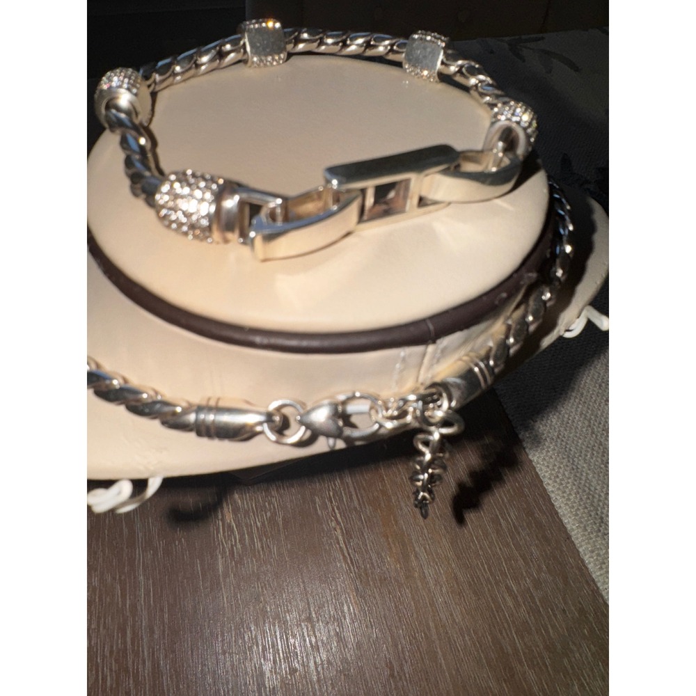 Brighton Silver Plated Braided Bracelet with Crystal Accents - Picture 5 of 9